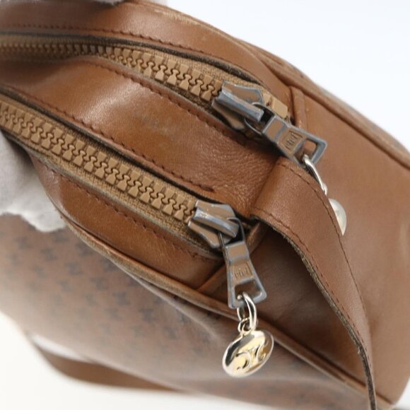 Authentic CELINE Macadam Canvas Shoulder Bag PVC Brown Gold - Picture 6 of 16